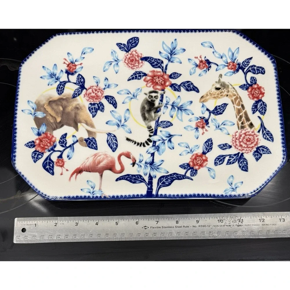 Anthropologie Nature Table Lou Rota Platter Lemur Elephant Flamingo Giraffe